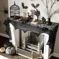thumbnail image 5 of Aoznliie Halloween Fireplace Cover, Black Lace Spiderweb Mantel Scarf for Fireplace Decor, 79x20 inch Gothic Halloween Decor for Mantel, Black, 5 of 6