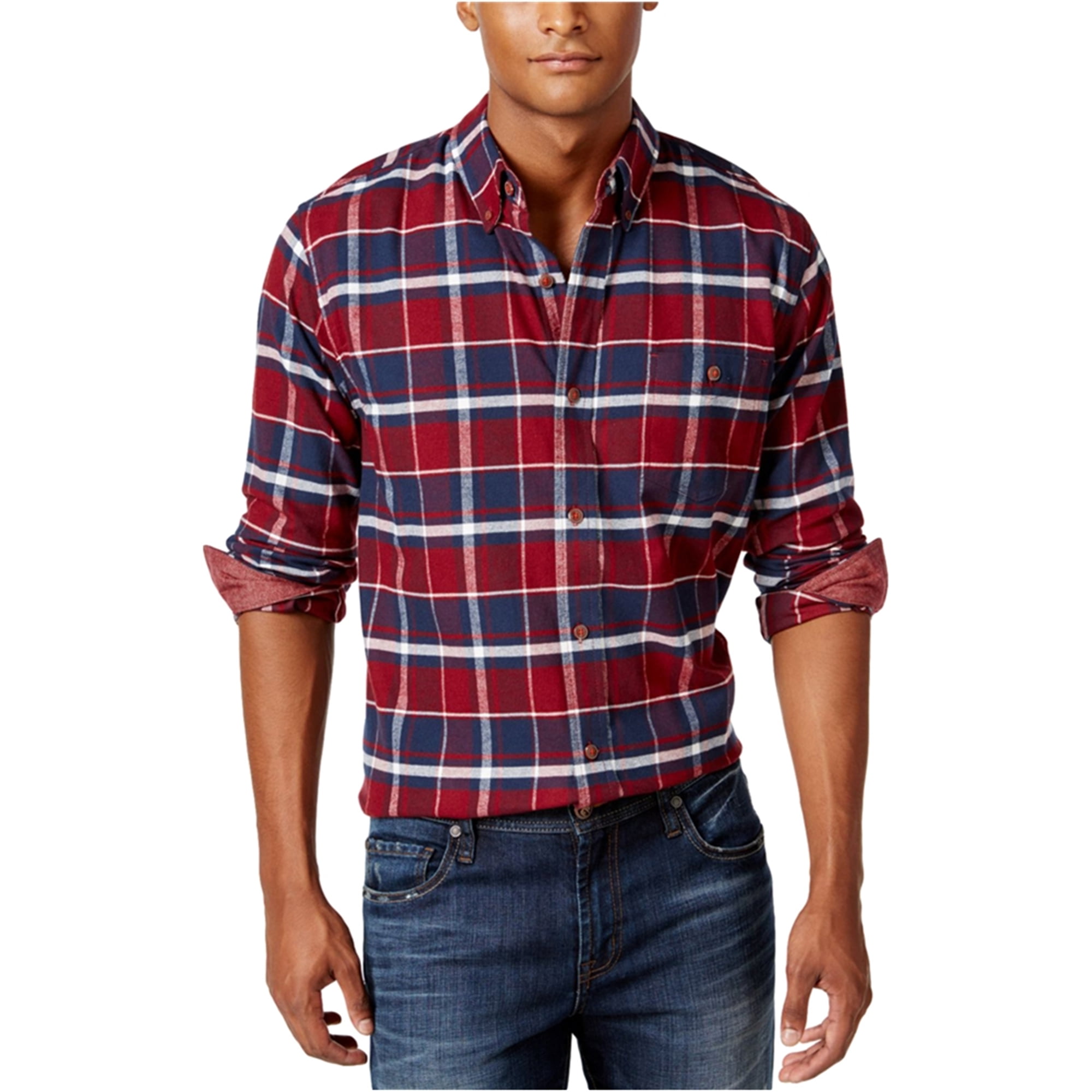 Weatherproof - Weatherproof Mens Plaid Flannel Button Up Shirt ...