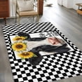 thumbnail image 5 of Farmhouse Cows Area Rug 4x6 Washable Rug Non Slip Sunflower Daisy White Black Plaid Large Area Rug Indoor Floor Carpet for Entryway Bedroom Kitchen Living Room Home Office Dining Room Nursery, 5 of 8