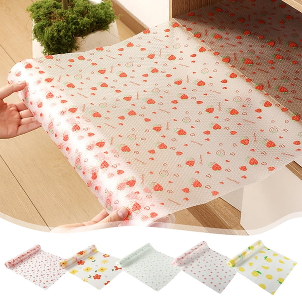 Revestimientos para Refrigerador, Tapetes para Refrigerador, Revestimiento para Estantes, Diseño Floral, Revestimiento para Cajones de Gabinetes de Cocina, No Adhesivo, Antideslizante, Fácil de Limpi