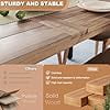 thumbnail image 5 of Waleaf 69" Acacia Wood Dining Table Set for 6-8 Person, Natural Indoor Outdoor Kitchen Table with Iron Legs, 5 of 7