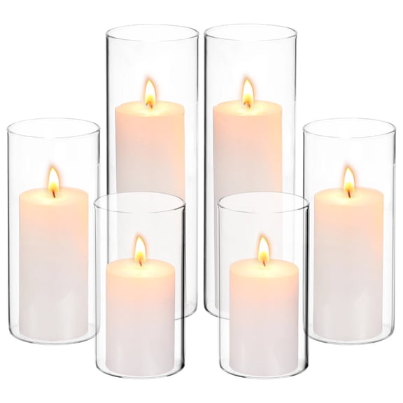 12 Pcs High Borosilicate Glass Candle Holders, Transparent Glass Candle Holders, Minimalist European Style with Multiple Size for Weddings and Restaurants