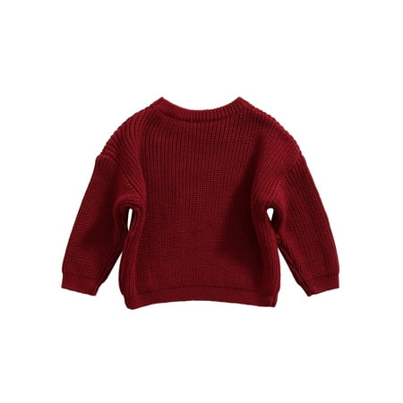 

One Opening Toddler Baby Kid Sweaters Warm Long Sleeve Knitted Tops Pullover