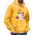 thumbnail image 2 of PNTUTB Men's Casual Solid Color Styling Christmas Graphic Print Long Sleeve Hoodie Drawstring Pullover Sweatshirt with Pocket, 2 of 6