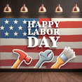 thumbnail image 7 of Decorative Design Happy Labor Day Banner American Flag Elements Patriotic Celebration Polyester Material Hammer Wrench for Labor Day Party Outdoor Event Indoor Decoration, 7 of 7