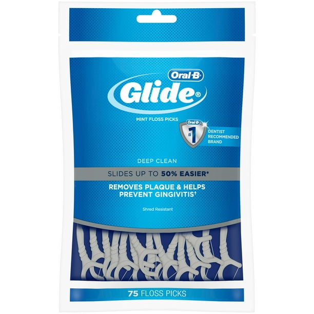 OralB® Glide® Deep Clean Mint Floss Picks 75 ct Pouch