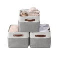 thumbnail image 3 of DECOMOMO Large Decorative Durable Fabric Storage Baskets and Bins, Grey and White, Set of 3, 3 of 9