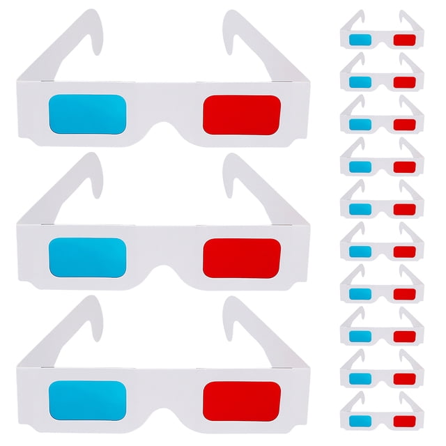 TABLZONE 200 Pcs Lunettes en Carton 3D avec Lentilles Anaglyphes Rouges et Bleues pour Fête, Cinéma et Jeux 3D