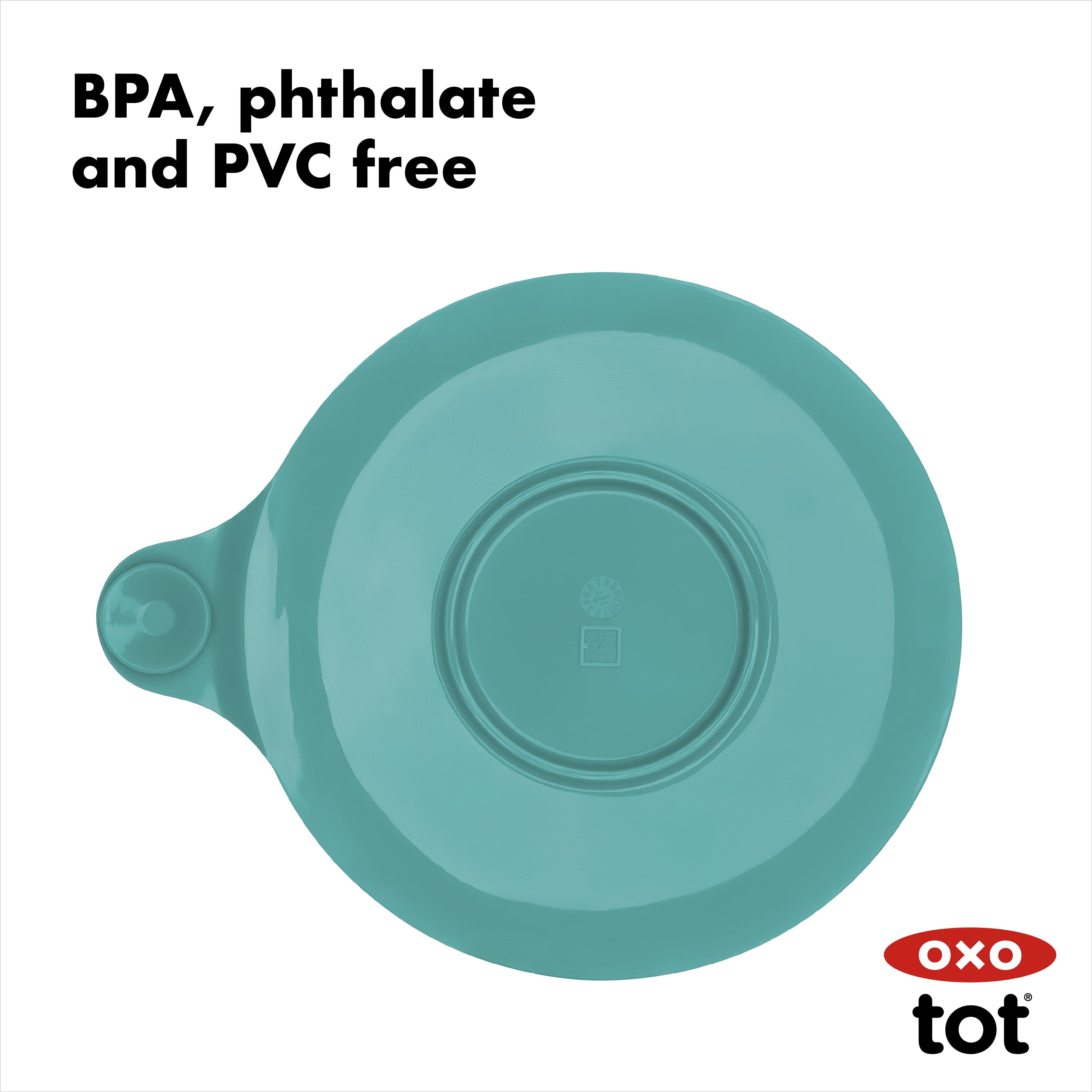 OXO Tot Bathtub Drain Stopper, Baby-Safe Silicone Plug, Teal