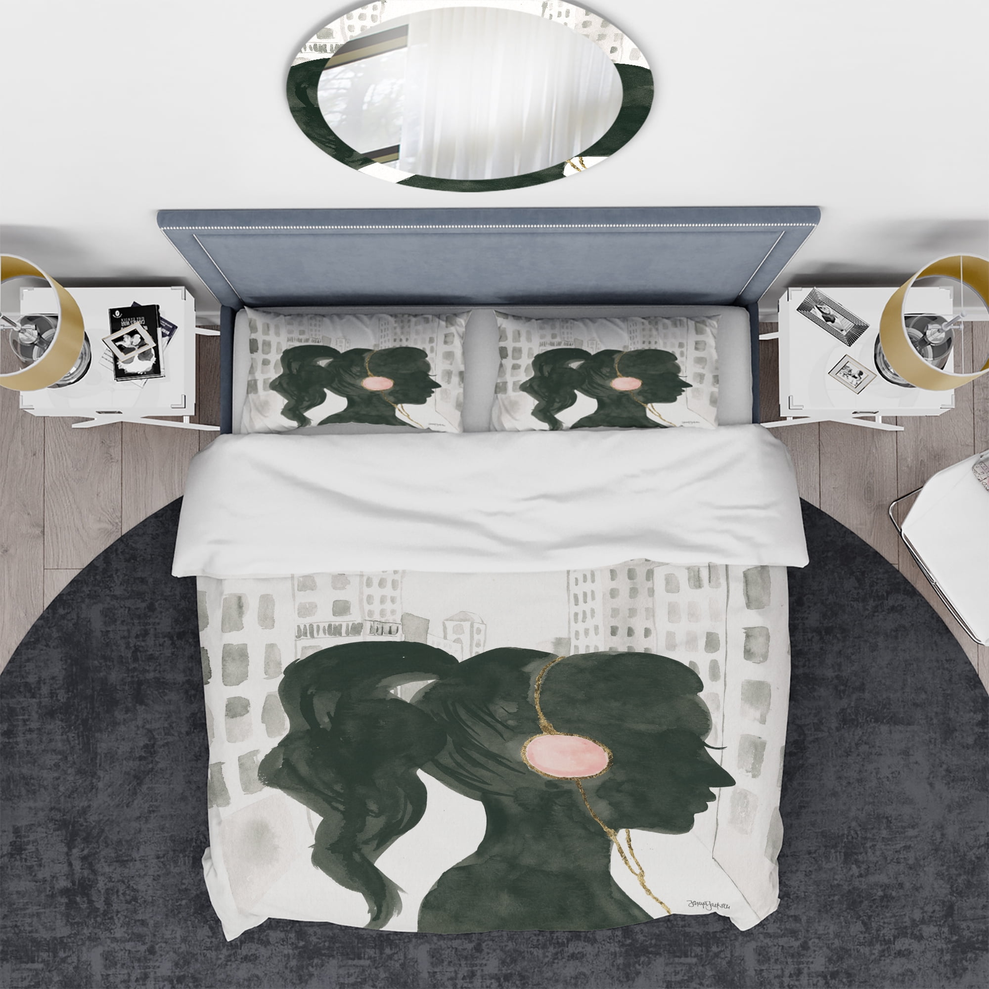 Designart 'Glam Pink Ladies III' Teenage Duvet Cover Set