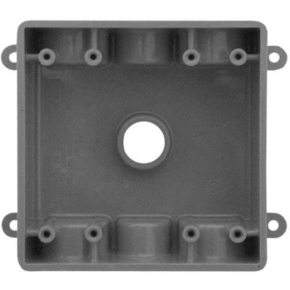 Caja estanca para tomacorriente Sealproof de 2 módulos y 7 orificios de policarbonato