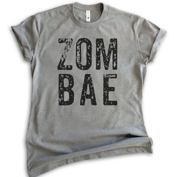 Zombae Shirt, Unisex Women's Shirt, Horror T-shirt, Funny Zombie Shirt, Bae Shirt, Dark Heather Gray, Medium