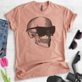 thumbnail image 2 of Skull With Sunglasses Shirt, Unisex Women's Men's Shirt, Halloween Shirt, Skull Graphic Shirt, Heather Sunset, X-Large, 2 of 6