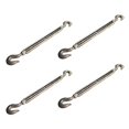 thumbnail image 1 of US Cargo Control 1/2 Inch x 6 Inch Hook and Hook Galvanized Turnbuckle, Working Load Limit 1,500 Pounds, 4 Pack, Uses: Tower, Suspension, Mining, Rigging, Tensioning, 1 of 4