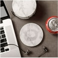 thumbnail image 4 of Set of 6 Coasters for Drinks,OLIBUY Absorbent Marble Style Ceramic Drink Coaster with Holder for Coffee Wooden Table Home Decor (Marble), 4 of 7
