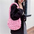 thumbnail image 4 of Bolso de hombro para mujer Bolso de mensajero en la nube Bolso sólidos informales plisados ​​(Rosa), 4 of 6