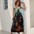 thumbnail image 2 of Halloween Scary Night Full Moon Sleeveless Dress Woman Fashion Long Dresses Women's Summer Suit Dress 2025, 2 of 6