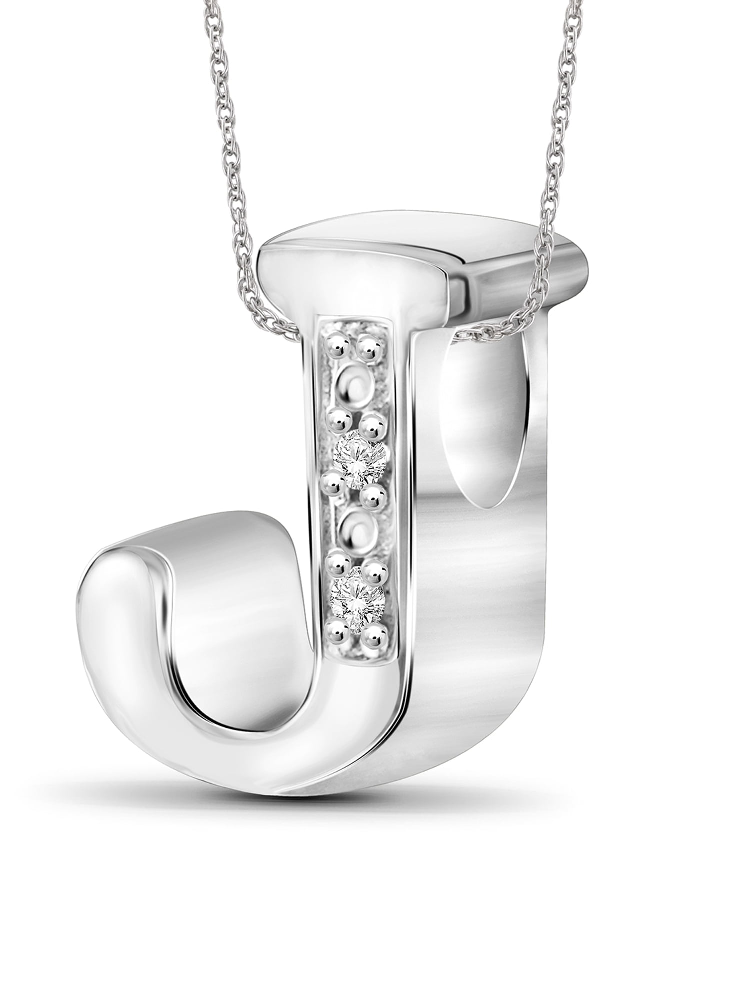 Yours Truly Diamond Accent Sterling Silver Initial Necklace