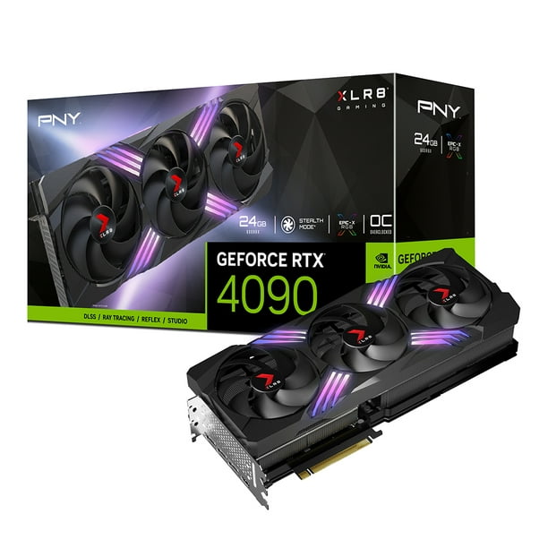 PNY GeForce RTX 4090 24GB XLR8 Gaming GPU VERTO EPIC-X RGB Triple Fan Graphics Card Nvidia DLSS 3 - Overclock Edition -