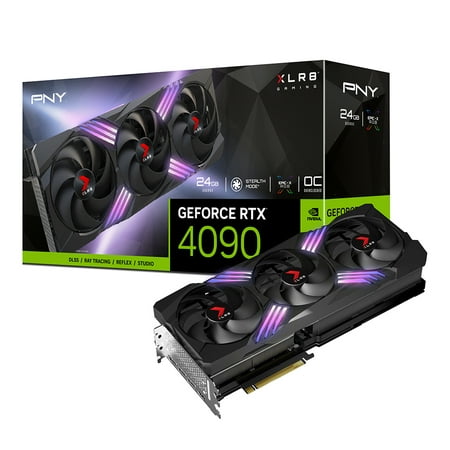 PNY GeForce RTX 4090 24GB XLR8 Gaming GPU VERTO EPIC-X RGB Triple Fan Graphics Card Nvidia DLSS 3 - Overclock Edition
