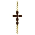thumbnail image 2 of Galaxy Gold 14K Solid Gold Natural Garnet Cross Bracelet for Women - Yellow Gold Fine Jewelry, 2 of 3