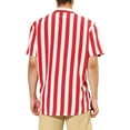thumbnail image 3 of INSPIRE CHIC Mens Stripe Shirt Short Sleeved Color Block Button Down Beach Shirt S Red, 3 of 7