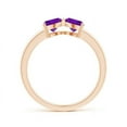 thumbnail image 2 of ANGARA Natural Two Stone Trillion Amethyst Bow Tie Ring in 14K Rose Gold for Women (Size-5mm) | February Birthstone, Birthday, Anniversary, Jewelry Gift for Women | Natural Amethyst Ring, 2 of 7