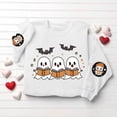 thumbnail image 7 of Womens Halloween Tops Cute Ghost Printed Long Sleeve Crew Neck Fashion Casual Loose Fall Pullover Top White XXXL, 7 of 7
