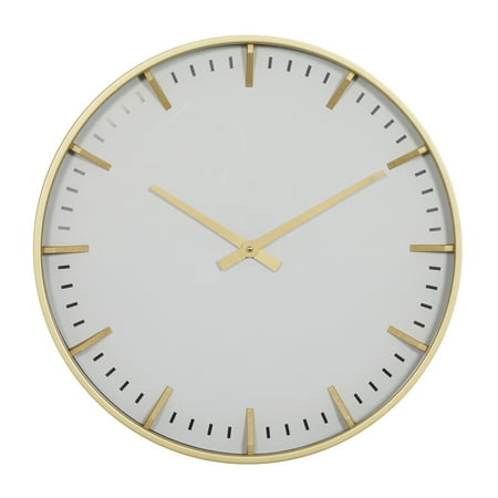 CosmoLiving by Cosmopolitan 20  Gold Glass Wall Clock with Gold Accents