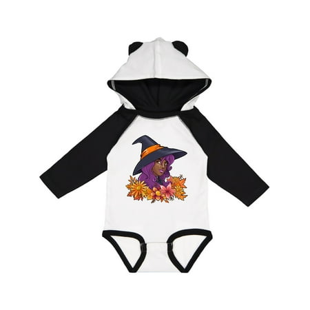 

Inktastic Witch with Autumn Flowers and Leaves Gift Baby Boy or Baby Girl Long Sleeve Bodysuit
