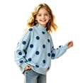 thumbnail image 4 of WhouRiu Girls Casual Neck Sweatshirts Fall Cozy Polka Dot Print Pullover Sweatshirt 2-15 Years, 4 of 6