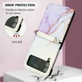thumbnail image 5 of Nalacover for Samsung Galaxy Z Flip 4 PU Leather Case,Full Body Protection Stylish Marble Pattern Magnetic Clasp Flip Wireless Charging Detachable Wrist Strap Cover for Girls Women,Purple & White, 5 of 6