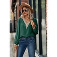 thumbnail image 7 of Anbech Lace Stitching Women Shirt V Neck Lace Chiffon Blouse Long Sleeve Loose Pullover Top, 7 of 7