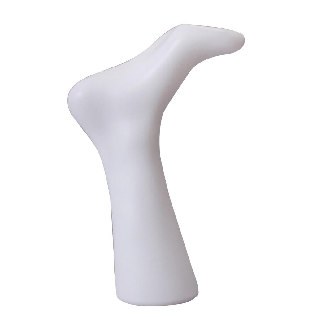 Dualoai Set of Adult Foot Plastic Mannequin For Sock Sox Display Male & Female White as