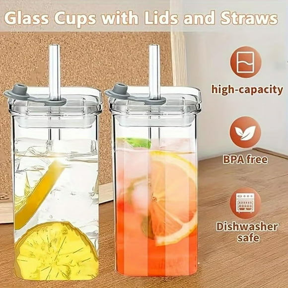 Taza de Café de Vidrio Transparente de 350ml – Taza Transparente de Alto Diseño y Duradera para Té con Leche Frío o Caliente, Latte, Espresso, Vaso de Bebida Fácil de Limpiar