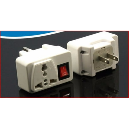 Universal Plug Adapter with Switch for USA Outlet