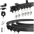 thumbnail image 1 of shiyou-Ceiling Curtain Track, 10Ft Flexible Bendable Curtain Track Ceiling Wall Mount Black Curved Heavy Duty RV Sliding Curtain Rail System Room Divider, Ceiling Track for Curtains, 1 of 4