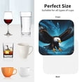 thumbnail image 6 of Naloa Night Sky Forest Bald Eagle Coasters for Set of 4 - PU Leather Coasters, Coasters for Table Cup Tea Coffee Beer, Decorative for Kitchen Homedecor (Round), 6 of 6