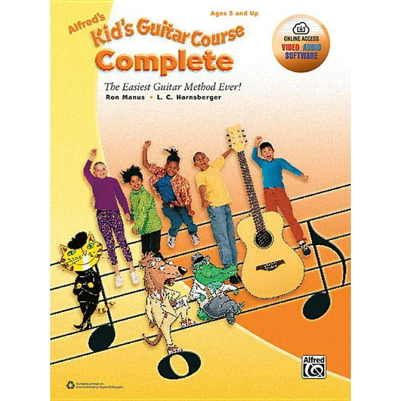 Kid's Guitar Course Alfred's Kid's Guitar Course Complete: The Easiest Guitar Method Ever!, Book & Online Video/Audio/Software, (Paperback)