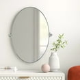 thumbnail image 2 of TEHOME Aura Brushed Nickel Oval Bathroom Mirror, 20x30 inches, Stainless Steel framed, Pivoting, 2 of 6