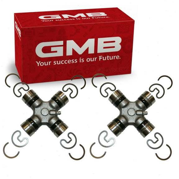 2 pc GMB Rear Shaft All Universal Joints compatible with Ford Explorer 1995-2010 - Inside and Outside Lock Rings