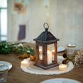 thumbnail image 4 of Wooden Candle Lantern - 26.5cm Decorative Lantern, Vintage Candle Holder Shabby Chic Decor Indoor Outdoor Dining Table Home Garden Christmas Decoratio, 4 of 5
