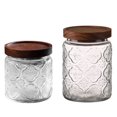 thumbnail image 1 of Liquidación de tarros de cristal Huayishang, tarro sellado con patrón, tarro grande para almacenar té, tarro para granos de gran calibre, botella para el hogar, artículos esenciales de cocina, blanco, 1 of 6