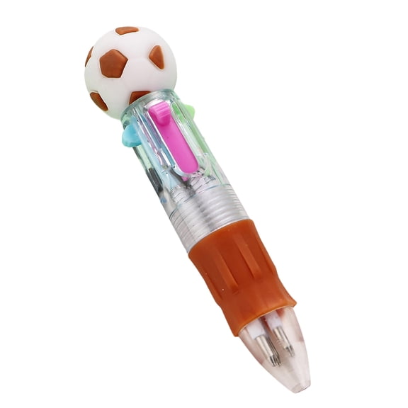 Ktlvex 10PCS 4-in-1 Soccer Birthday Party Favors, Soccer Pens, Mini Multicolor Pen, Cute Fun Pens, Bulk Cool Ballpoint for Gifts Teacher Supplies, Coffee