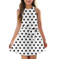 thumbnail image 3 of Girls' Summer Dress Kids 2025 Sleeveless Polka Dot Dress with Belt Cute Summer Casual Sundress for Kids Lightweight and Comfortable ,Sie:120, 3 of 6