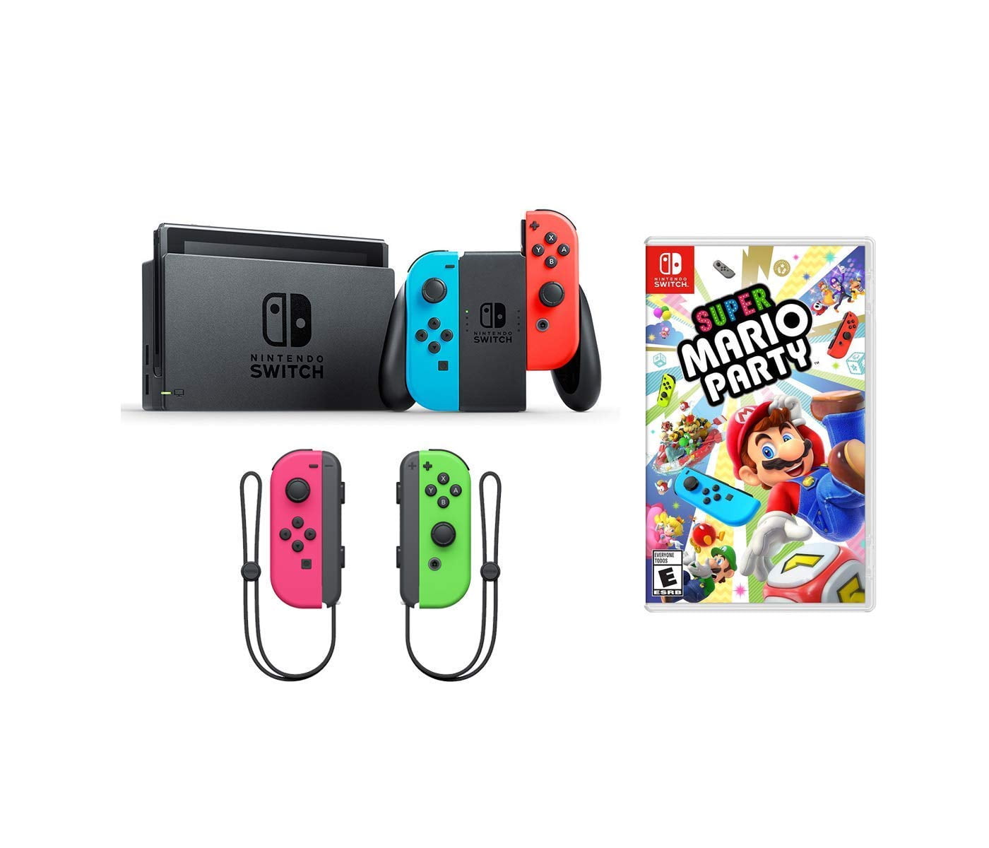 Nintendo Switch Super Mario Party Bundle Nintendo Switch with Neon Red