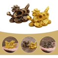 thumbnail image 5 of 6 piezas de adorno de la paz, bendición de la oficina, favor de la prosperidad, riqueza para la decoración de bronce con animales que atraen a Loong y estatua de escultura: Estatua, 5 of 5