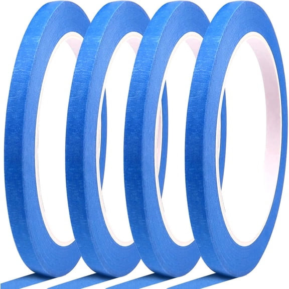DOAY 4 Pack Blue Painters Tape - Masking Tape 0.25 Inch Wide - Multi-Surface, Smart Adhesion, Indoor & Outdoor - 360FT Total - Paint Tape for DIY, Labeling, Art, Car, General Purpose (#3910)