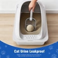 thumbnail image 6 of EDX Stainless Steel Cat Litter Box with Lid, XL Extra Large Cat Litter Box for Big Cats, High Wall Sides, Never Absorbs Odors, Anti-Urine Leakage, Easy Cleaning, Scoop and Mat Included, Light Grey, 6 of 8