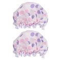 thumbnail image 2 of MasteelfCA 2pcs Waterproof Shower Caps Satin Beauty Caps Bathing Caps Bathroom Caps, 2 of 8
